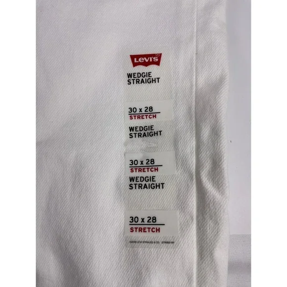 Levi's Wedgie Straight White Jeans Womens 30x28 High Rise Stretch Denim - Picture 11 of 15